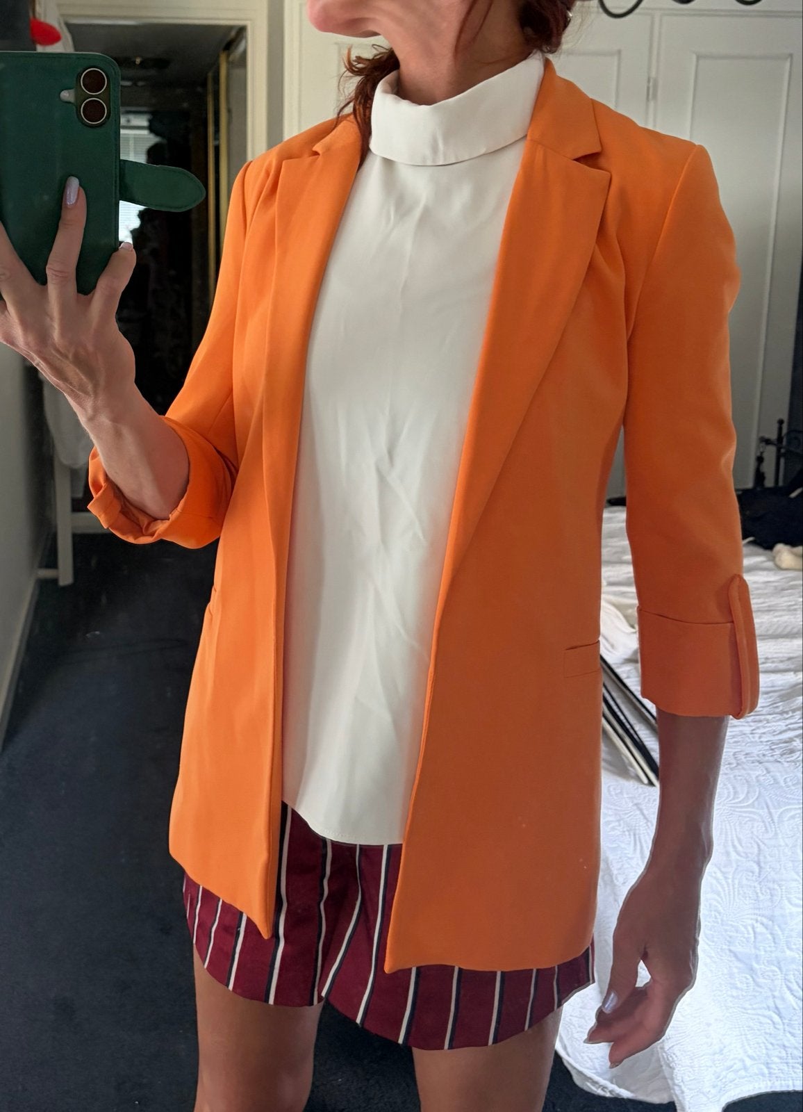 Bershka Oranje Blazer Maat S (36) - Nieuw, Nieuw, Oranje, Ophalen of Verzenden, Jasje