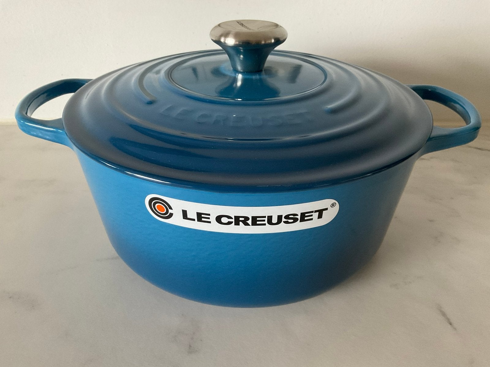 Le creuset 26 cm pan, marseilleblauw, 5,3 lt, NOOIT GEBRUIKT, Huis en Inrichting, Geschikt voor inductie, Le Creuset, Ophalen of Verzenden