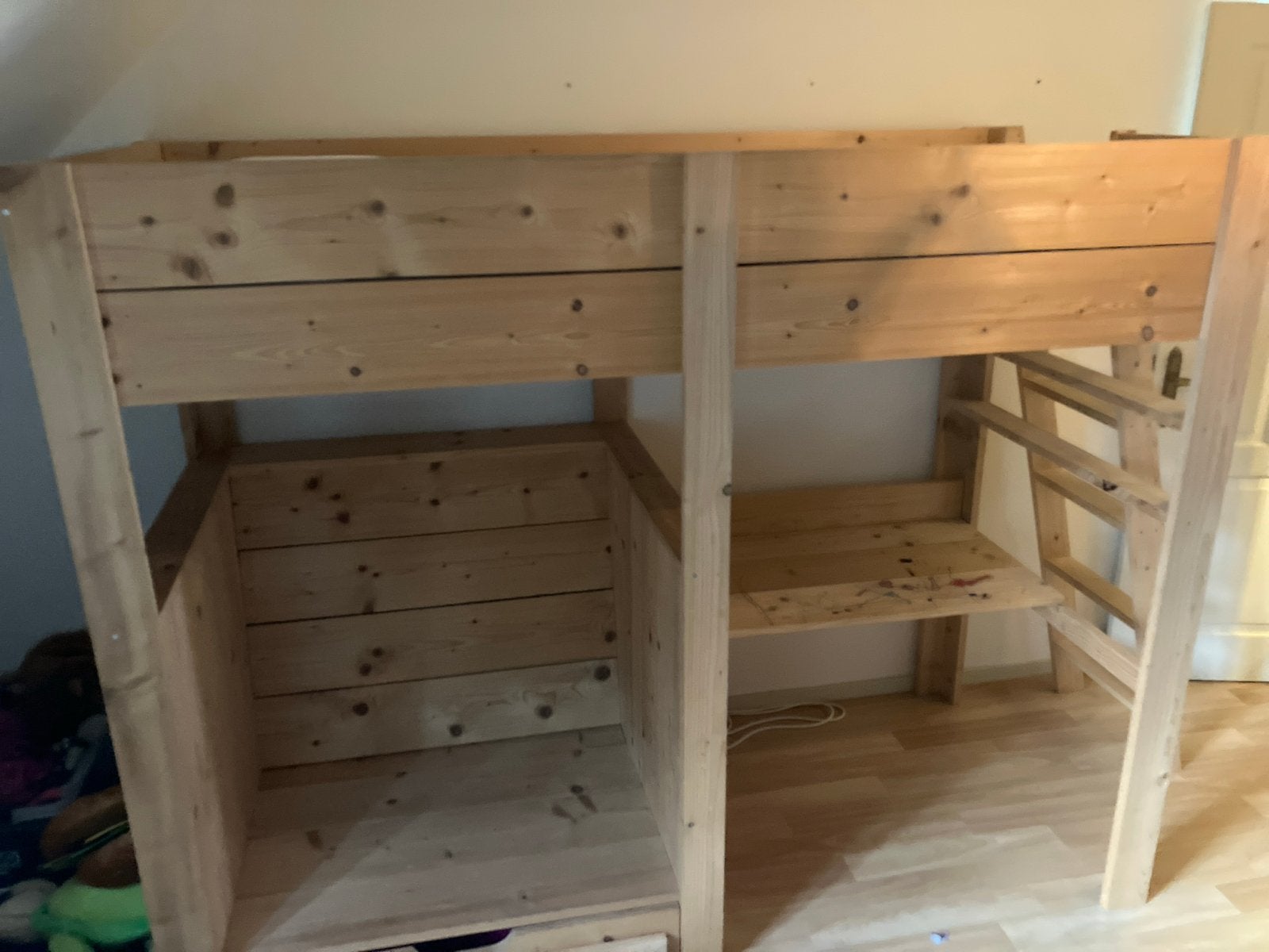 Hoogslaper van hout, Huis en Inrichting, Slaapkamer | Stapelbedden en Hoogslapers, Hoogslaper, Eenpersoons, Ophalen of Verzenden