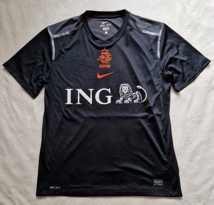 Nederlands elftal spelersversie trainkngsshirt 2012 L, Maat 52/54 (L), Zwart, Nike, Ophalen of Verzenden