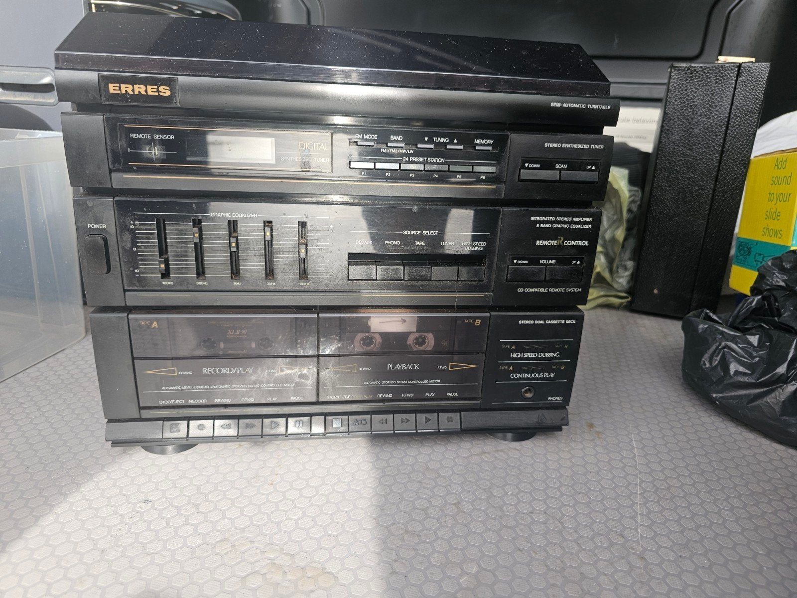 Erres Stereo Set met Platenspeler, Cassettedeck en Tuner, Audio, Tv en Foto, Stereo-sets, Overige merken, Tuner of Radio, Gebruikt