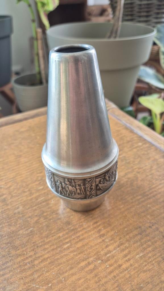 Vintage Noorse tinnen vaas uit de jaren '60, Ophalen of Verzenden