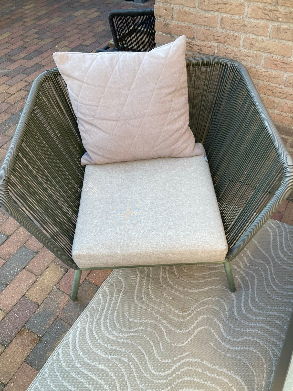 Comfortabele groene lounge stoel  met kussen, Ophalen, Overige materialen, Zo goed als nieuw, Loungeset