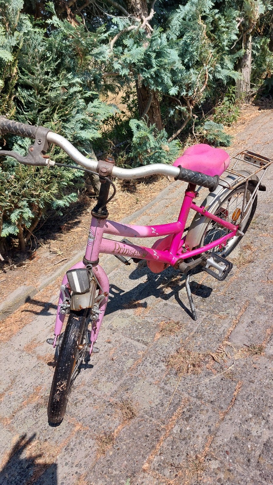 Roze kinderfiets Princess met terugtraprem, Ophalen, Terugtraprem, Princess, 16 tot 20 inch