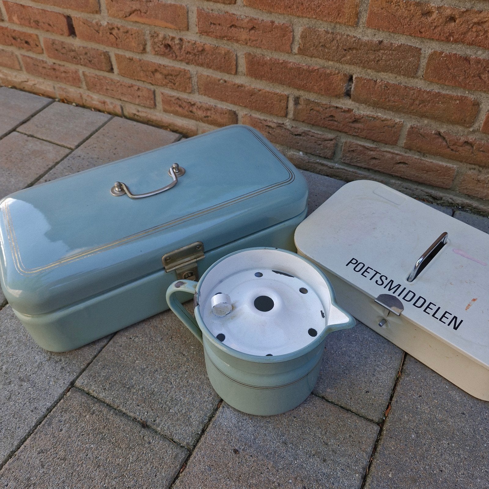 Diverse emaille spullen uit grootmoeders tijd, Antiek en Kunst, Antiek | Emaille, Ophalen of Verzenden
