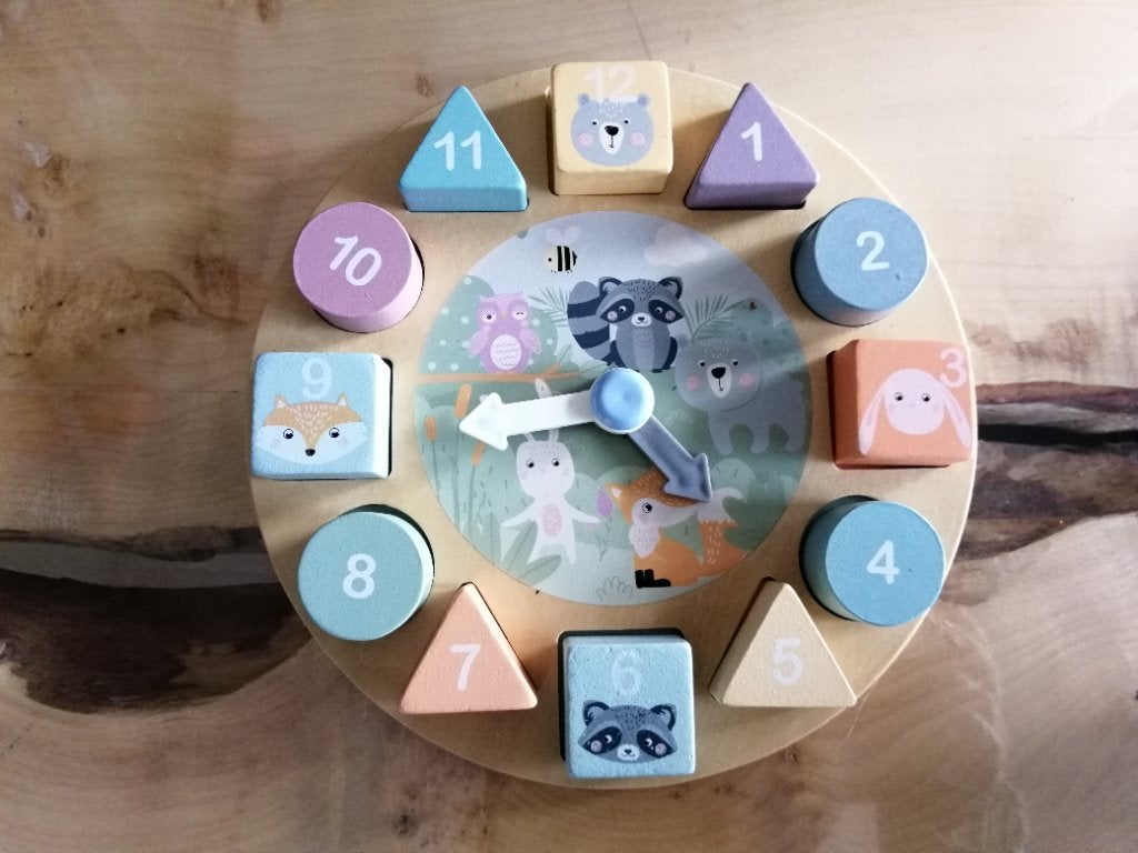 Houten klok, Ophalen of Verzenden, 10 tot 50 stukjes, Zo goed als nieuw, 4 tot 6 jaar