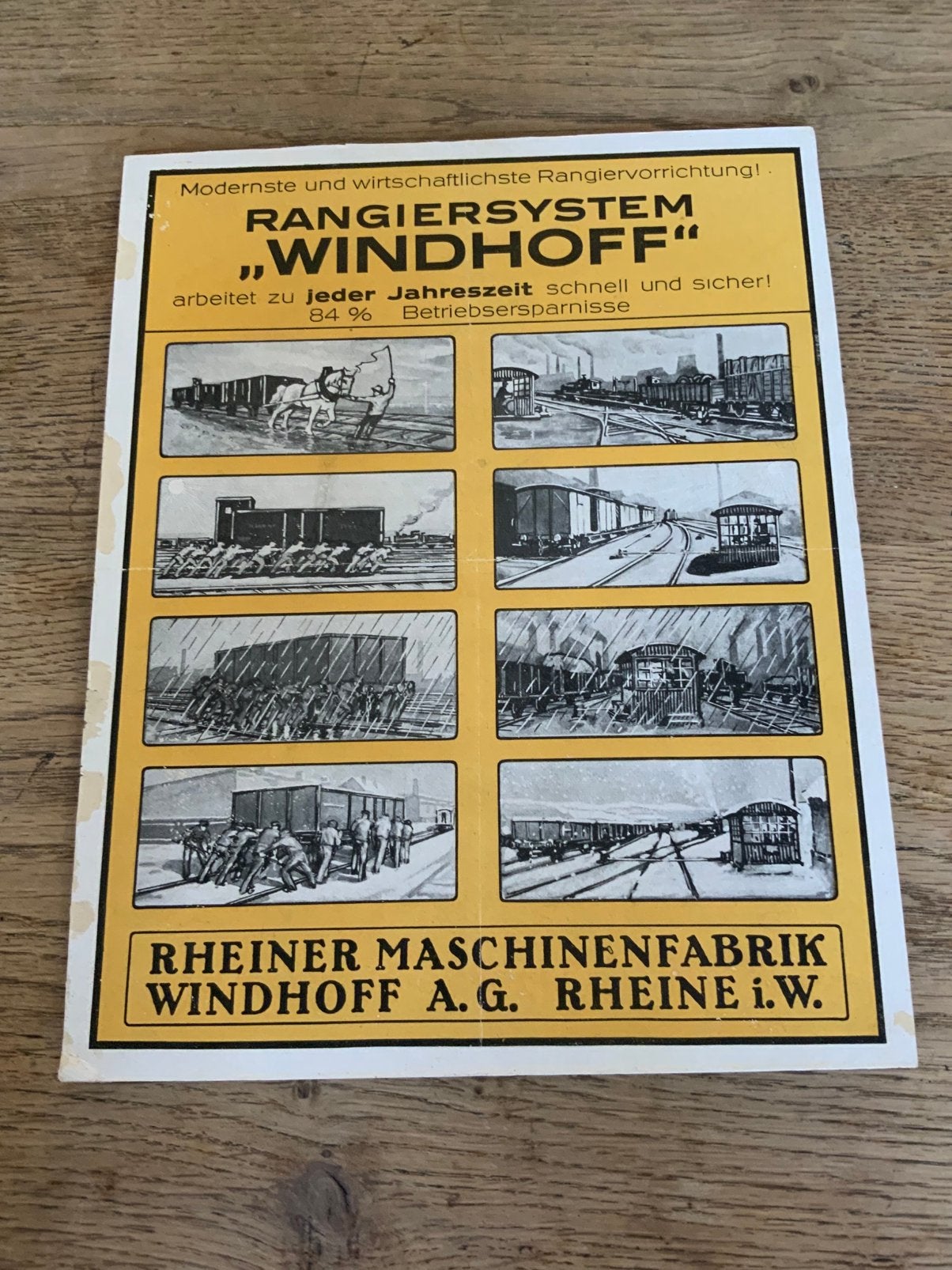 Antiek Affiche Reclame Trein Spoorweg Spoorlijn Wagon, Verzamelen, Ophalen of Verzenden, Zo goed als nieuw, Trein, Overige typen