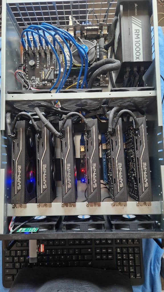 GPU Miner 6x AMD470RX 8 GB, Computers en Software, Servers, Gebruikt, 2 tot 3 Ghz, 8 GB, Ophalen