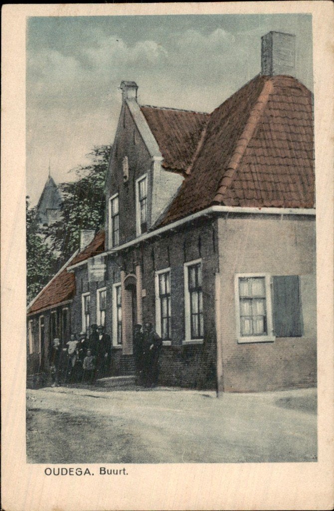Oudega - Buurt - Ansicht, Verzamelen, Ansichtkaarten | Nederland, Gelopen, Friesland, 1940 tot 1960, Ophalen of Verzenden