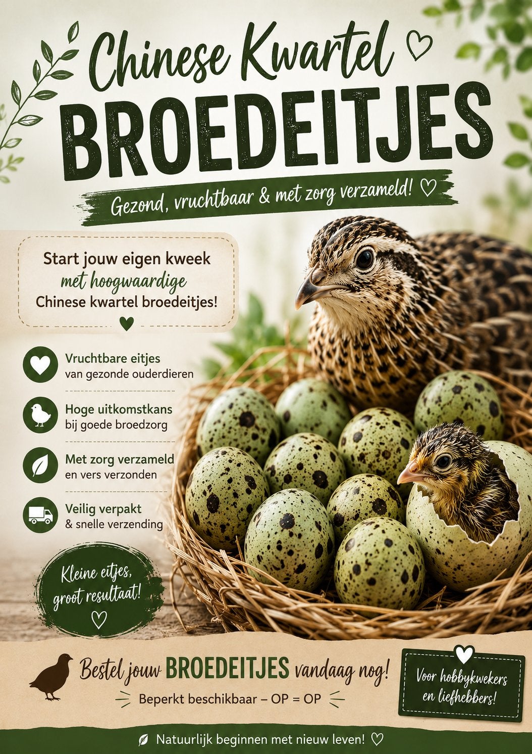 Chinese Kwartel Broedeitjes te Koop, Meerdere dieren