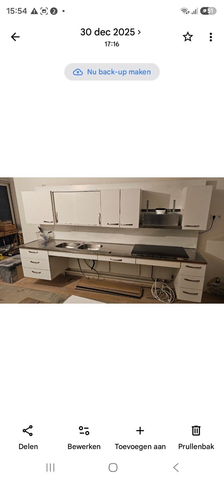 Hoog laag keuken., Huis en Inrichting, Keuken | Complete keukens, Ophalen, Wit, Enkelwandige keuken