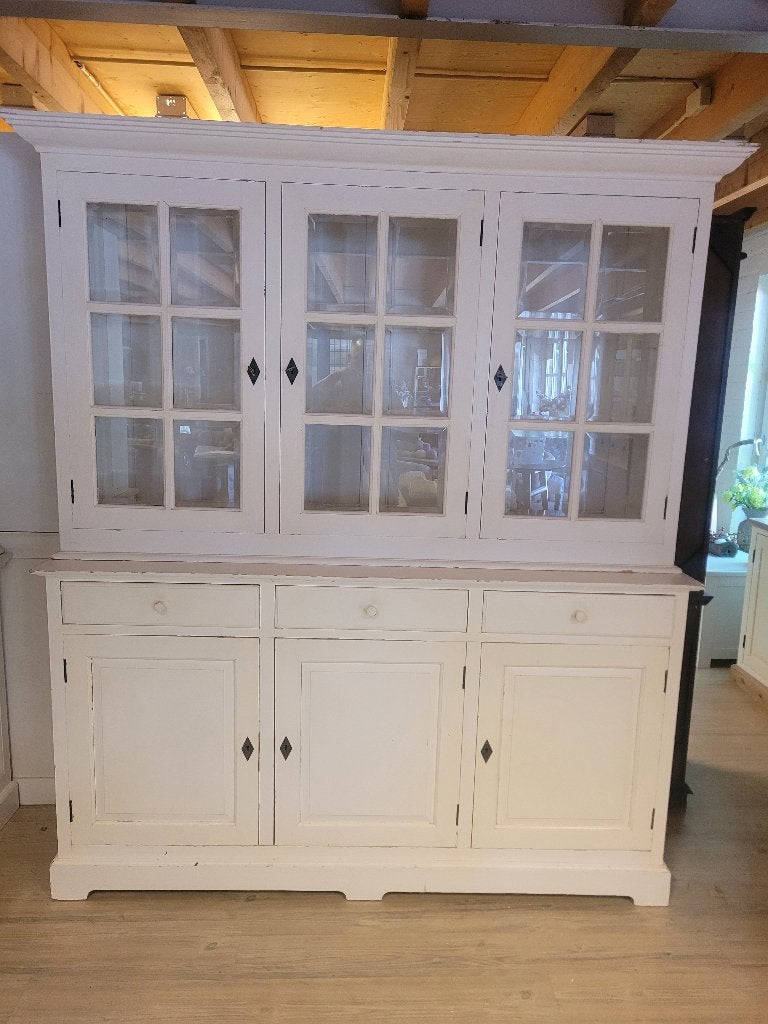 *ACTIE* Mooie Brocante Witte Buffetkast Winkelkast (2687A), Gebruikt, Landelijke Brocante Buffetkast Kleur witte Gratis Bezorging