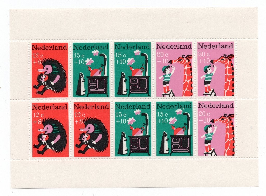 19 velletjes Kinderzegels postfris, Ophalen of Verzenden, Na 1940, Postfris