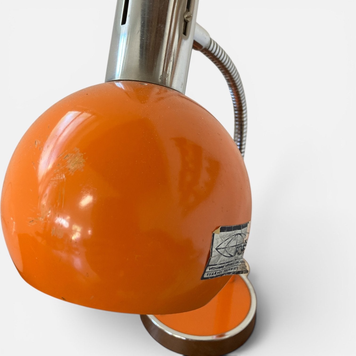 Vintage 70s Oranje Bureaulampje Space Age, 40 cm hoog, Antiek en Kunst, Ophalen of Verzenden