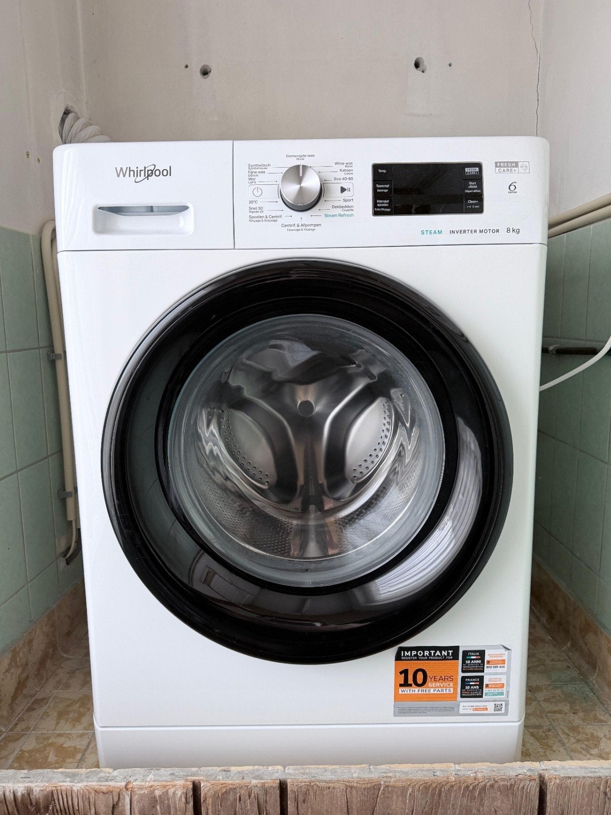 Whirlpool Wasmachine 8 kg - Zo goed als nieuw, 8 tot 10 kg, Ophalen, Zo goed als nieuw, 85 tot 90 cm
