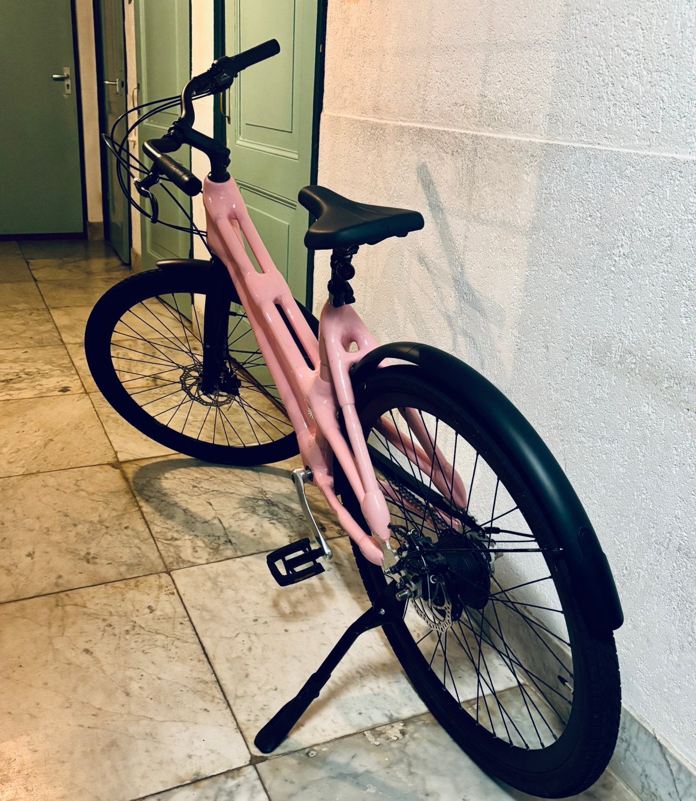 Habit One, unieke roze bamboe damesfiets, Ophalen, Overige typen, Aluminium, Zo goed als nieuw
