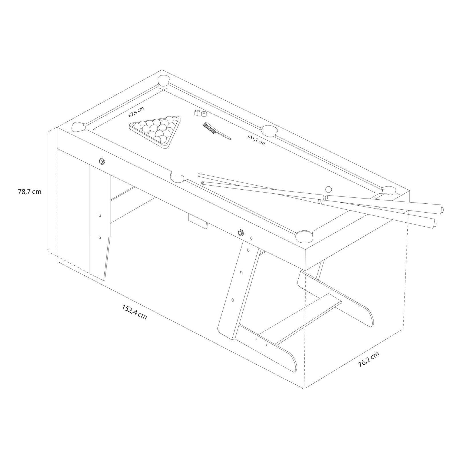 Cougar Pooltafel inklapbaar - Compact en compleet, Ophalen, Nieuw, Pooltafel