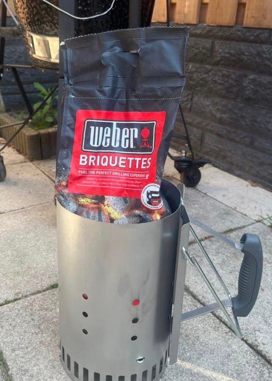 Weber fire starter met briketten, Ophalen, Gebruikt