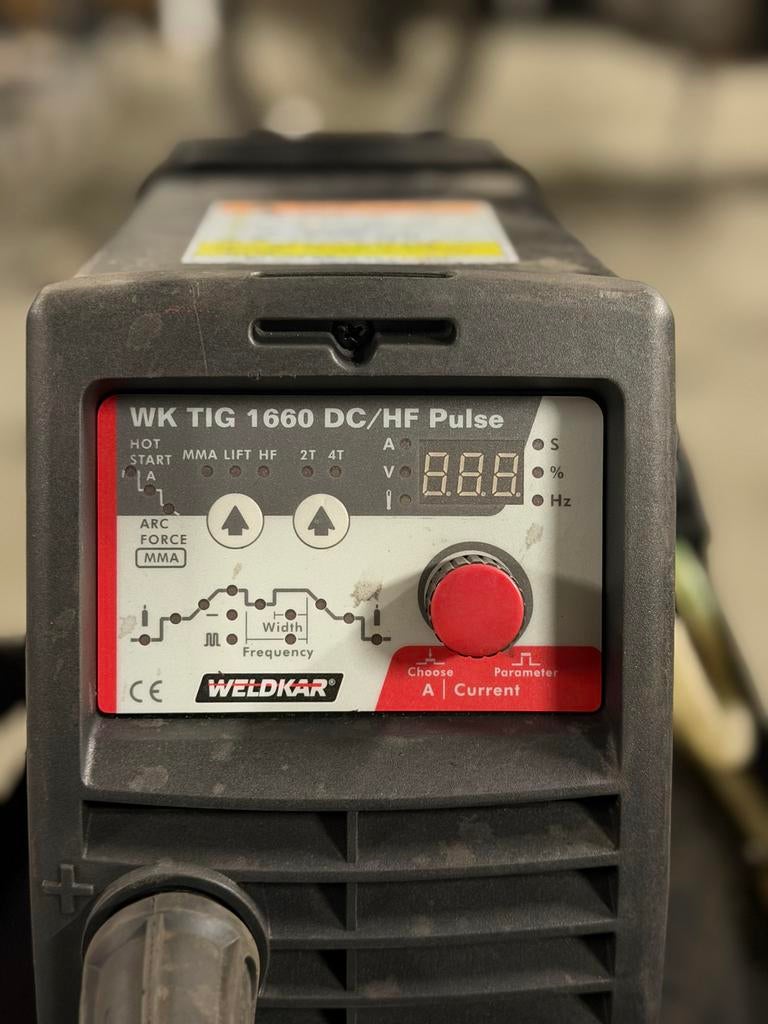 Weldkar WK TIG 1660 DC/HF Pulse Inverter Lasapparaat, Ophalen of Verzenden, Gebruikt, Minder dan 150 ampère, Tig