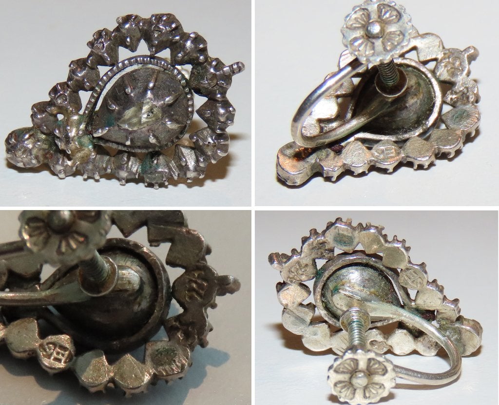 ANTIEKE ZILVEREN OORBEL, Verzenden, Zilver, Oorbellen, Met edelsteen