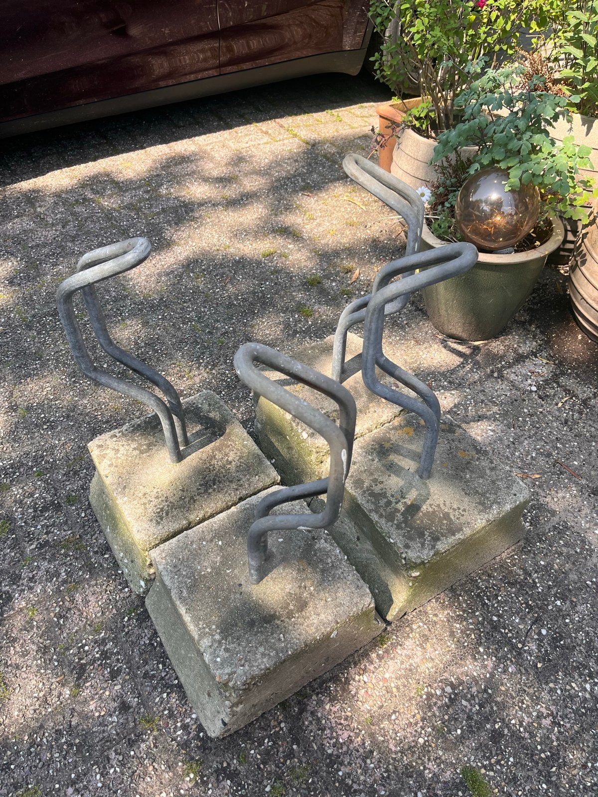 Fietsbeugel met betonnen poer - Set van 4, Ophalen of Verzenden, Gebruikt