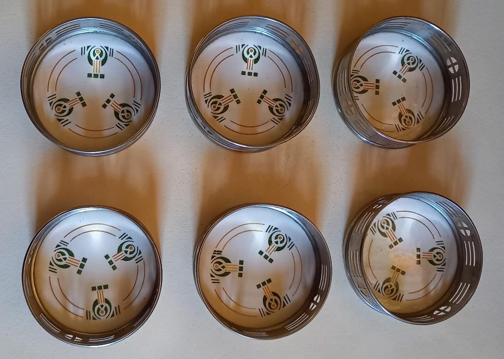 6x porseleinen onderzetters  Chris van der Hoef, Antiek en Kunst, Verzenden