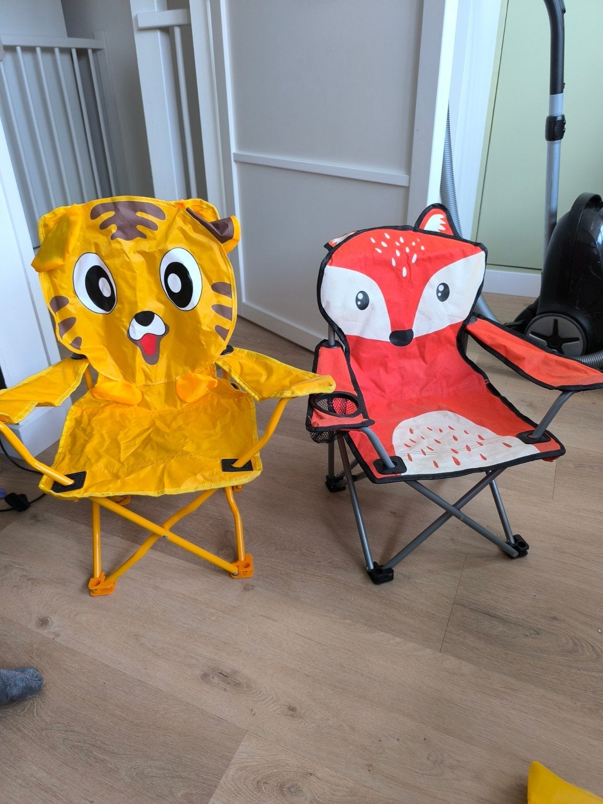 kinder campingstoel 2x rode vos en gele tijger, Ophalen, Gebruikt, Campingstoel