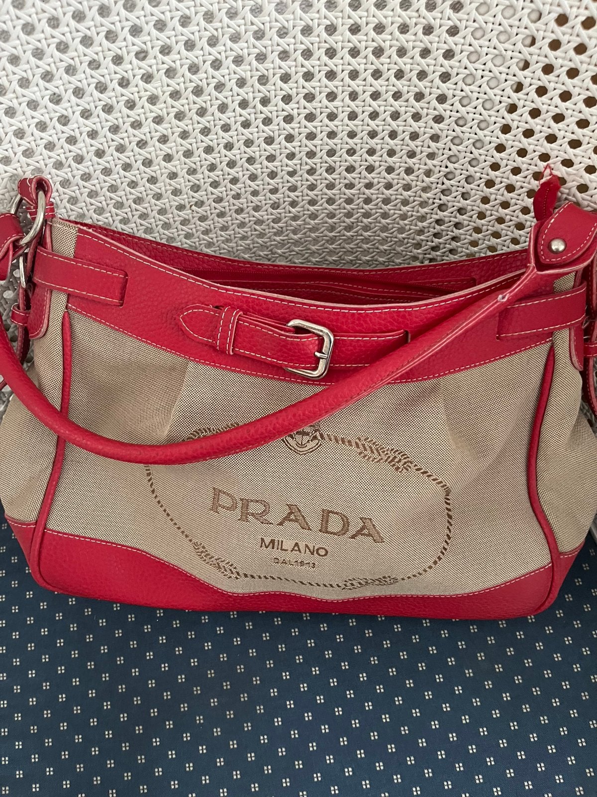 Prada tas, Sieraden, Tassen en Uiterlijk, Ophalen of Verzenden, Nieuw, Beige, Leer