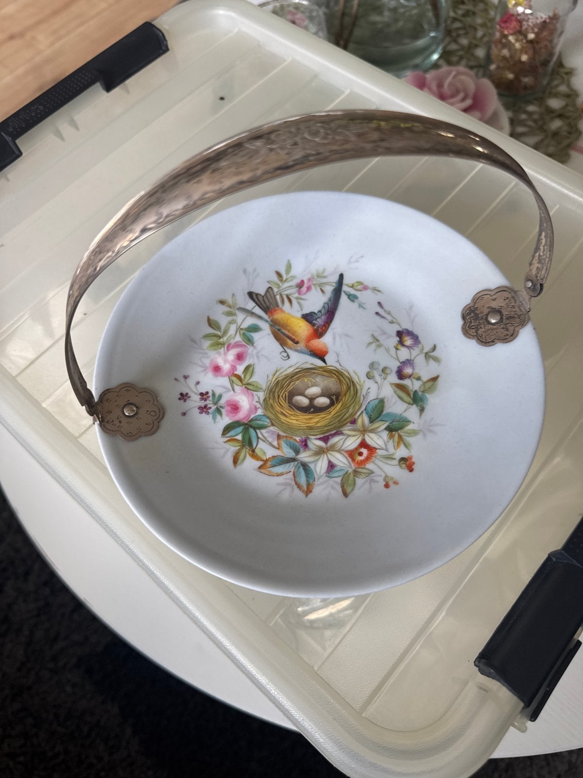 Decoratieve schaal met vogel en nest motief, Antiek en Kunst, Ophalen of Verzenden