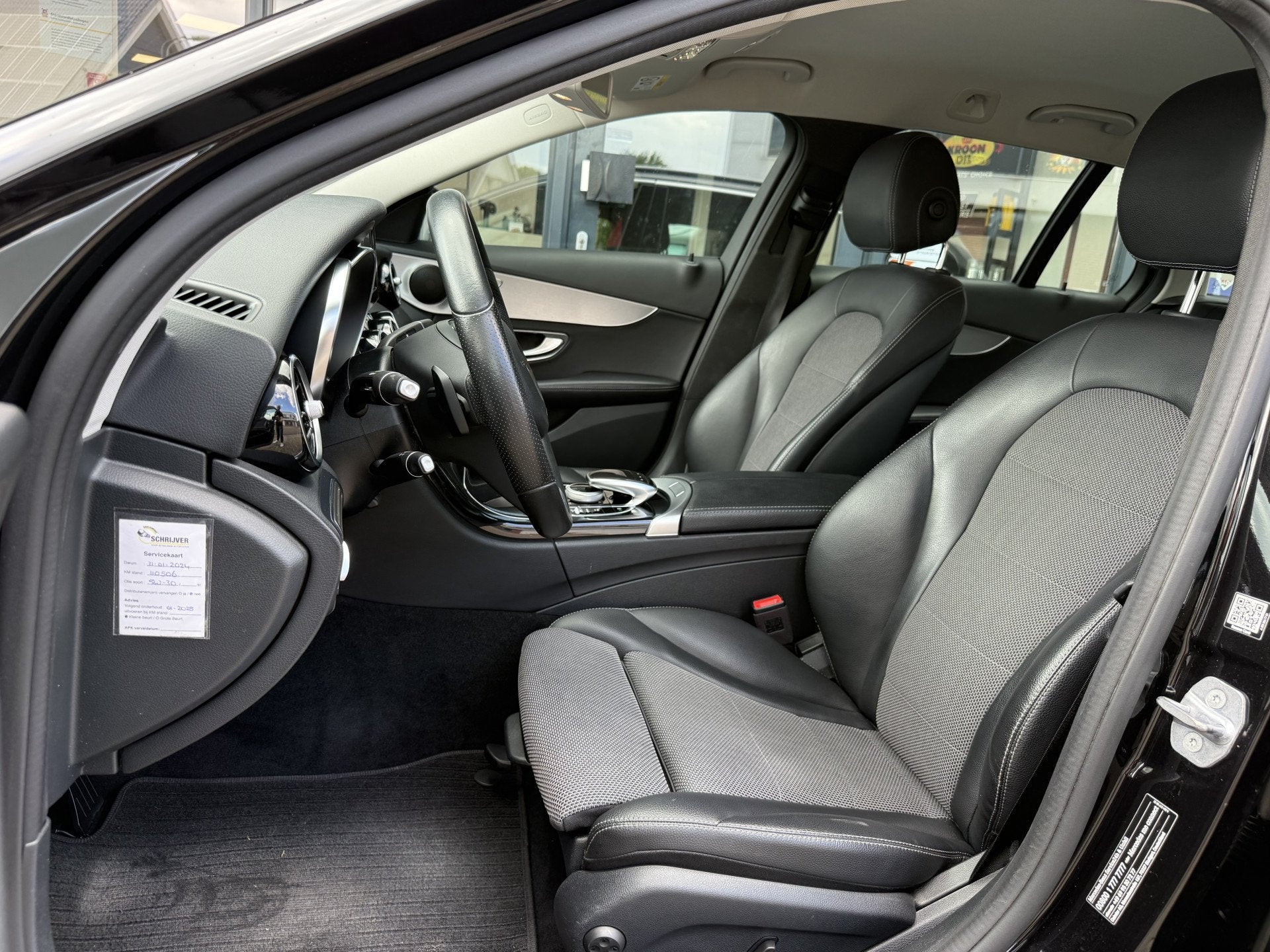 Mercedes-Benz C-Klasse Estate 200 Premium Pack ✅ Half Leer, 12 maanden, 4 cilinders, Leder en Stof, Zwart