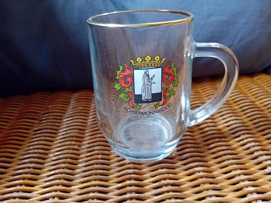 Bierpul Schiermonnikoog met gouden rand 11cm oud!, Ophalen of Verzenden, Gebruikt