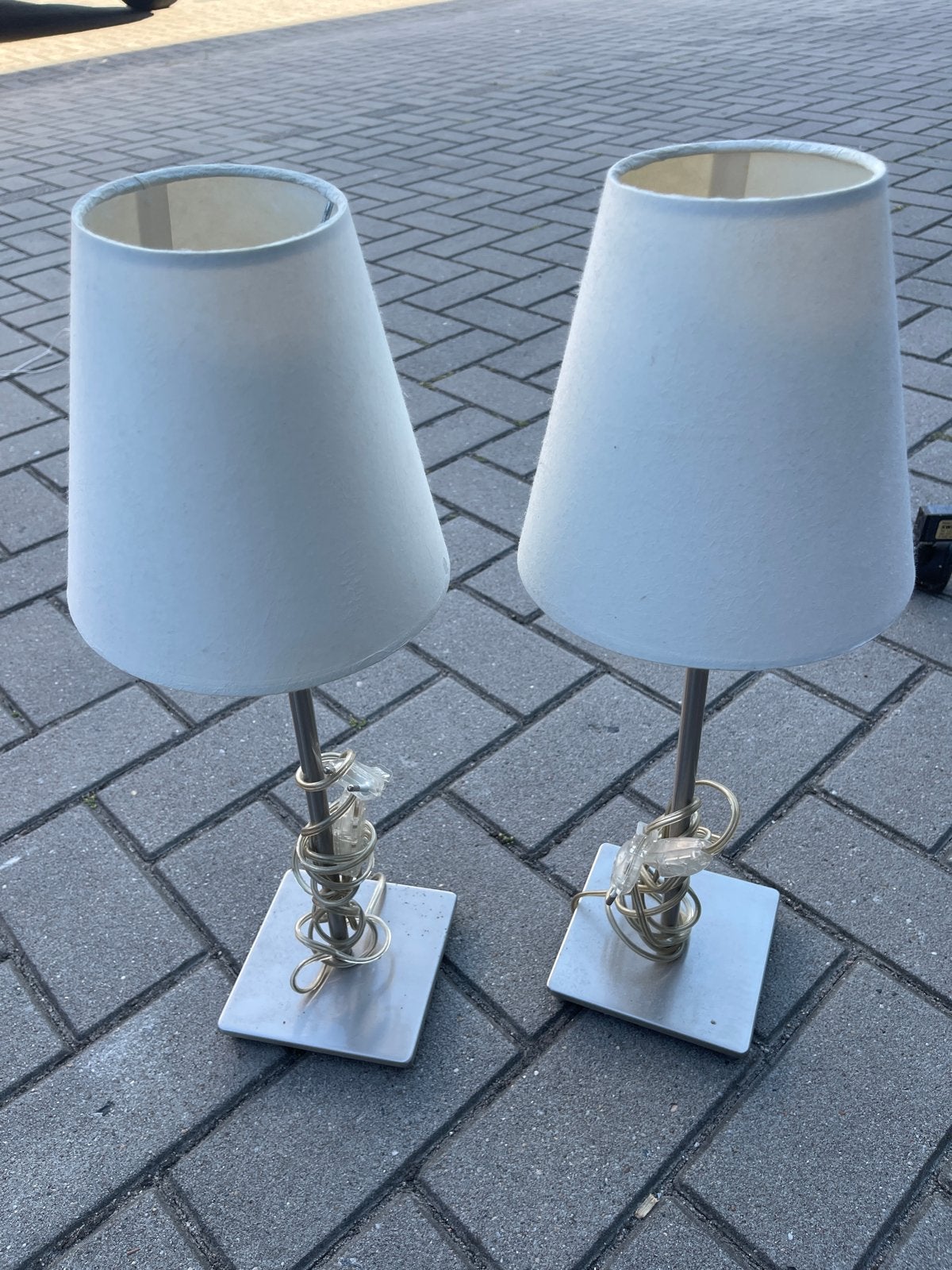 IKEA Schemerlamp met Crème Kleurige Kap - 50 cm Hoog, Gebruikt, Textiel, Inclusief lichtbron, IKEA