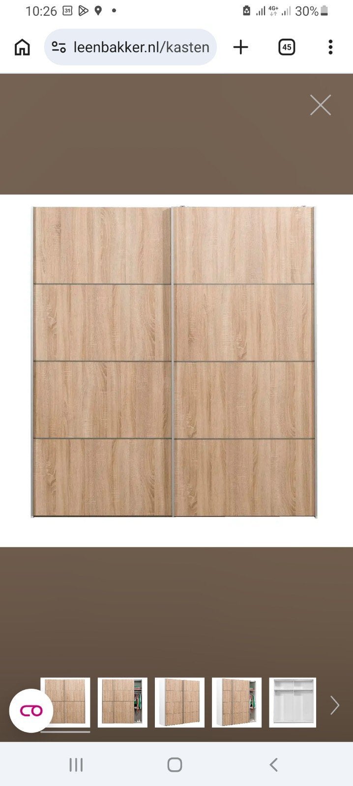 Verona eikenkleur kledingkast Leenbakker, Modern, functioneel, 150 tot 200 cm, Ophalen of Verzenden, Zo goed als nieuw