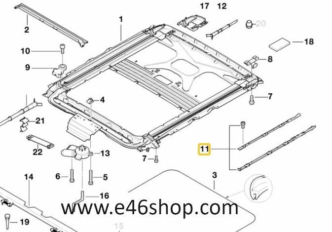BMW 5 E39 SCHUIFDAK REPARATIE SET OEM 54128202298 NIEUW, Auto-onderdelen, -, -, Nieuw, Ophalen of Verzenden