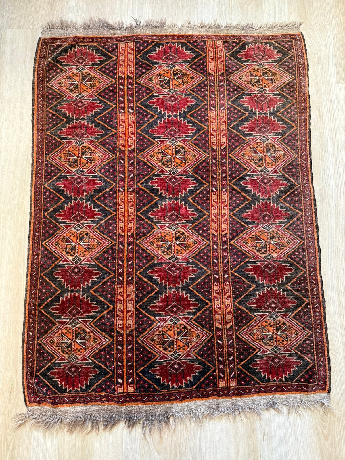 Authentiek handgeknoopt Baluchi vloerkleed 90 x 120 cm, Antiek en Kunst, Ophalen of Verzenden