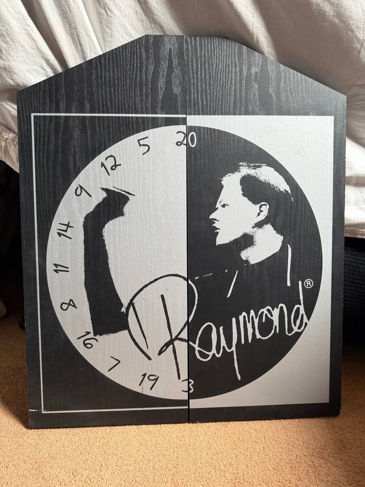 Opus Dartbord Raymond van Barneveld, Sport en Fitness, Ophalen, Gebruikt, Dartbord met pijlen