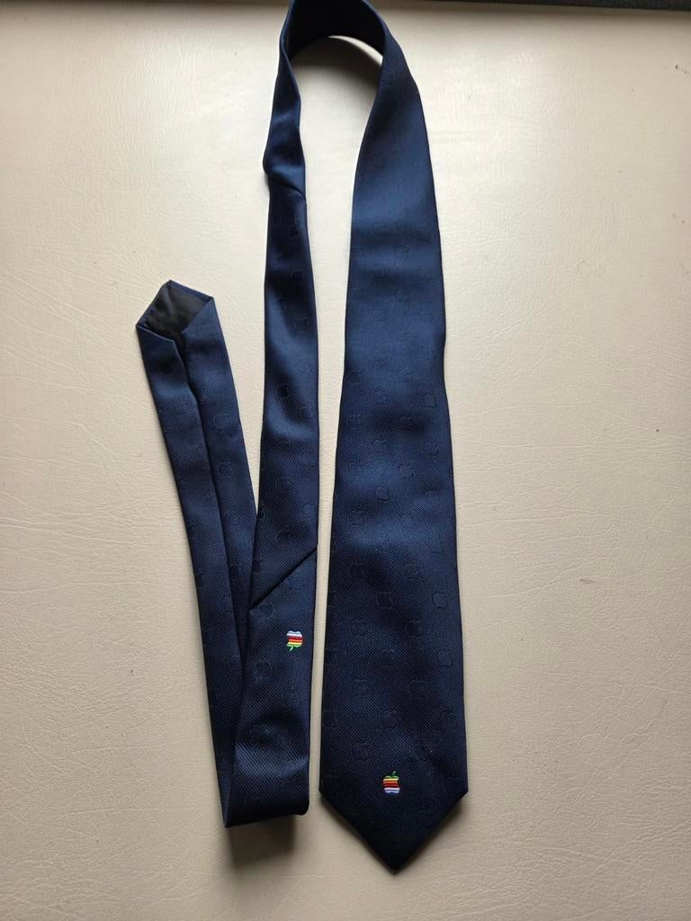 Vintage Jaren '80 Apple Stropdas - Uniek Verkoop Item, Blauw, Ophalen of Verzenden, Met patroon, Gedragen