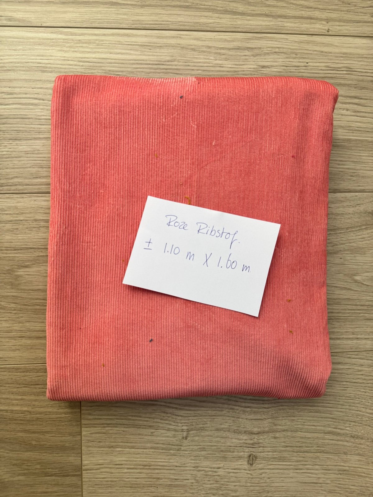Roze Ribstof - Grote Lap Stof (1.10m x 1.60m), Gebruikt, Ophalen of Verzenden, Ribstof, 30 tot 120 cm