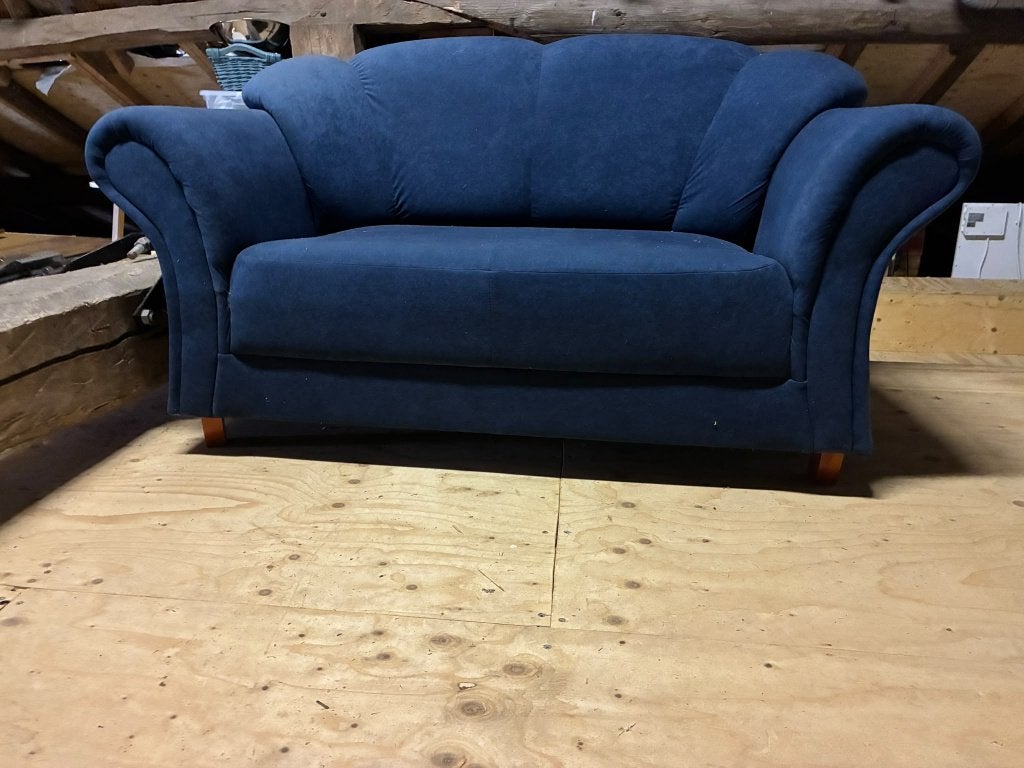 Bank blauw, Huis en Inrichting, Ophalen, Gebruikt, Tweepersoons, 75 tot 100 cm