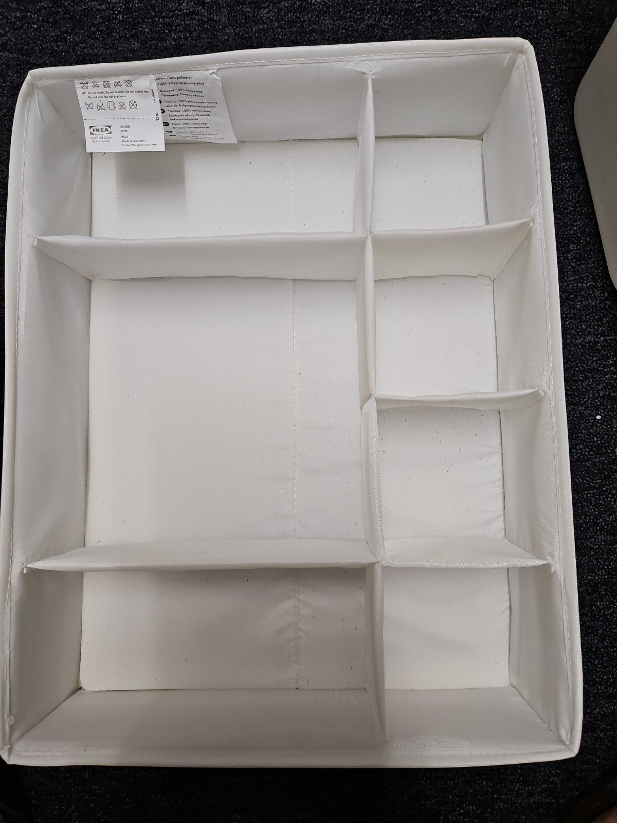 IKEA SKUBB Opbergdoos met vakken - Wit 2 stuks, Ophalen of Verzenden, Gebruikt, Wit, Textiel