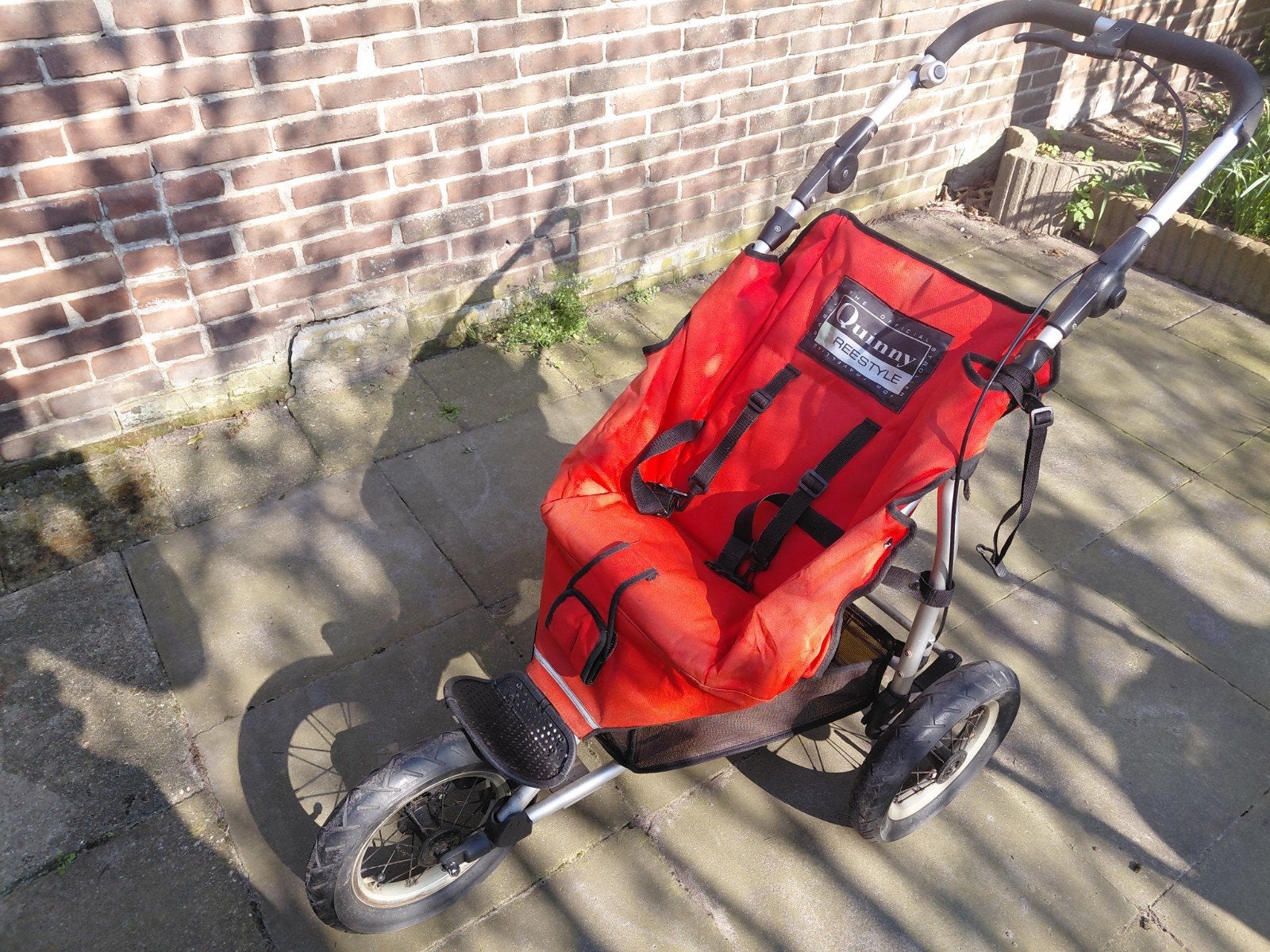 Quinny Freestyle 3XL kinderwagen - Rood, Kinderwagen, Gebruikt, Verstelbare duwstang, Quinny