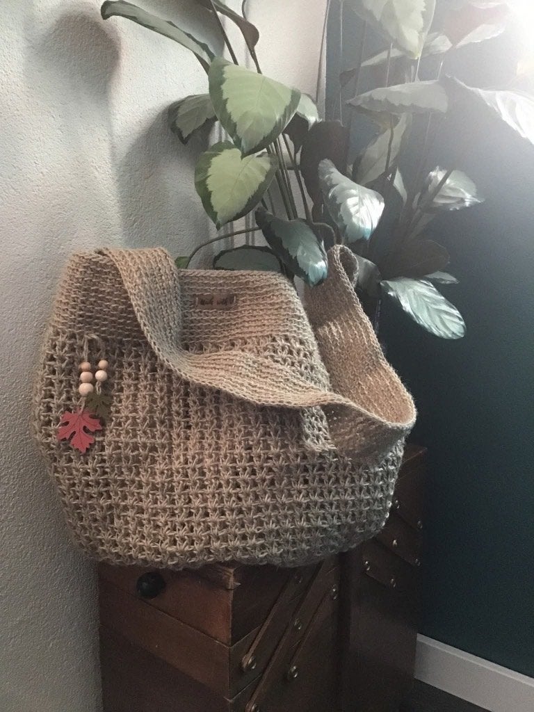 Jute tas, 40 tot 60 cm, 30 cm of meer, Overige kleuren, Nieuw