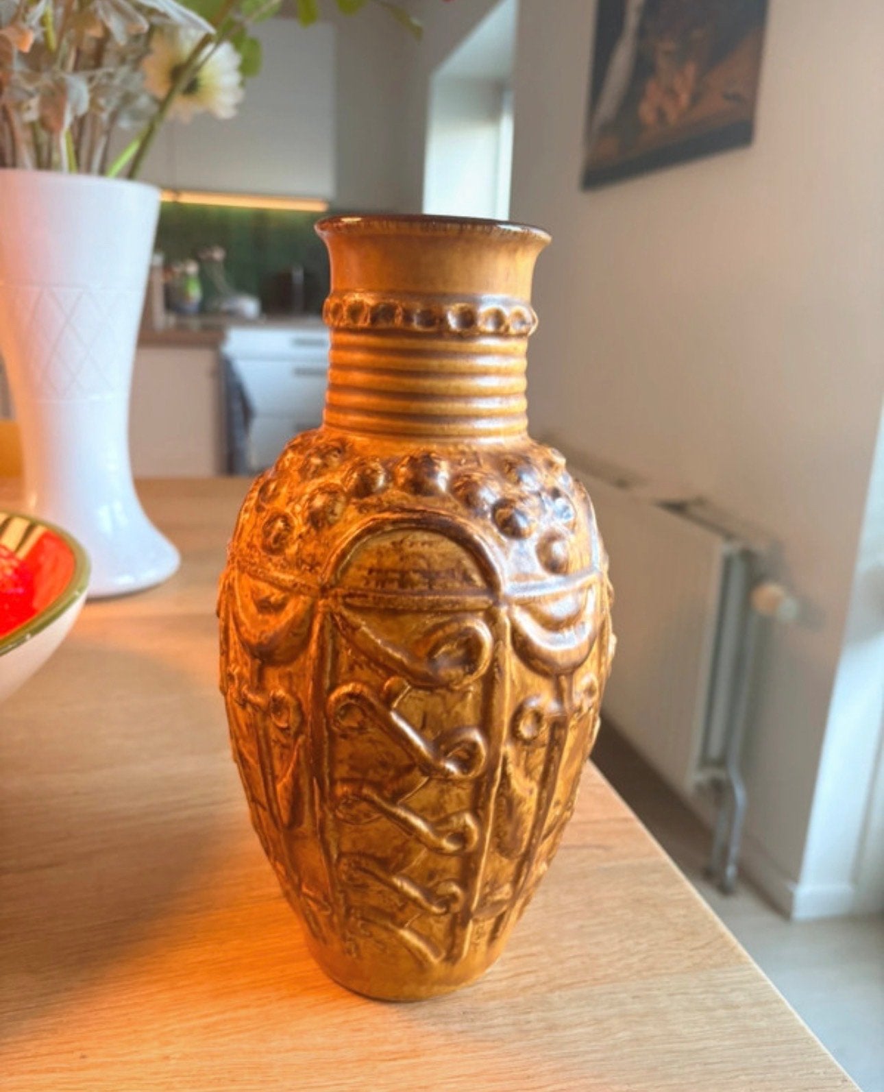 Vintage Bay Keramiek Vaas - West-Germany 25 86, Antiek en Kunst, Antiek | Vazen, Ophalen
