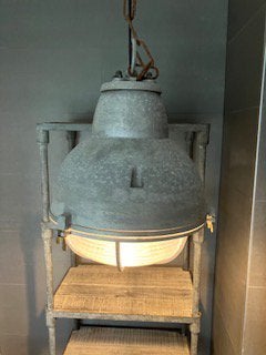Hanglamp Betonlook Grijs (indoor/outdoor), Ophalen, Gebruikt, Glas, Industrieel