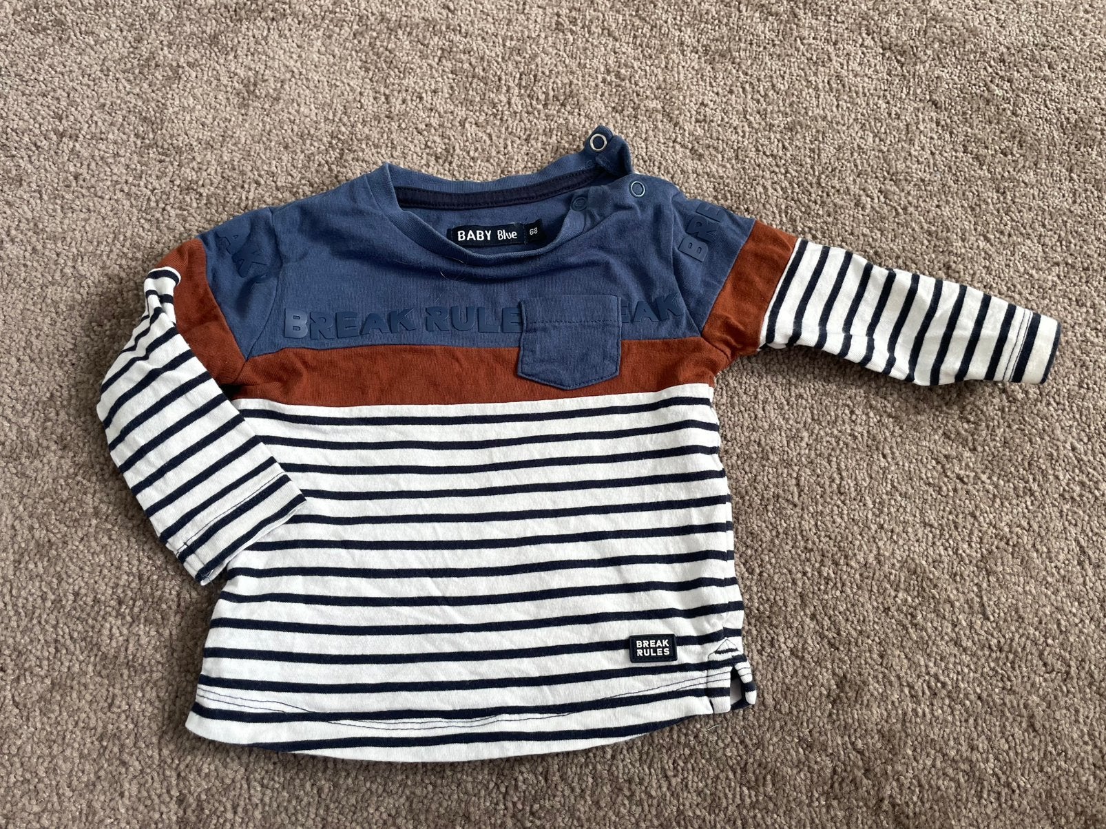 Shirt lange mouwen Maat 68 Baby Blue, Ophalen of Verzenden, Zo goed als nieuw, Jongetje, Shirtje of Longsleeve