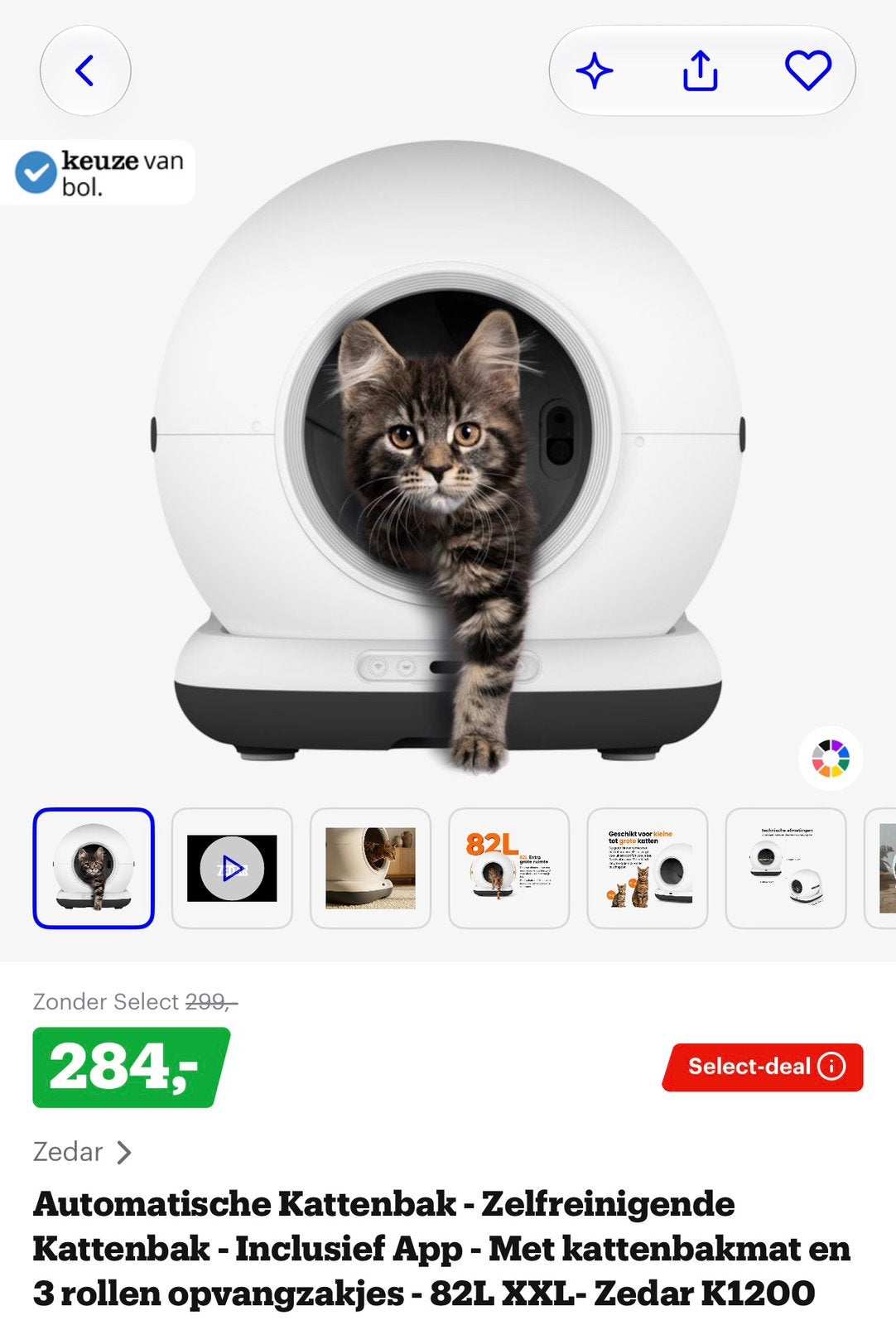 Automatische kattenbak, Ophalen of Verzenden, Zelfreinigend, Gebruikt
