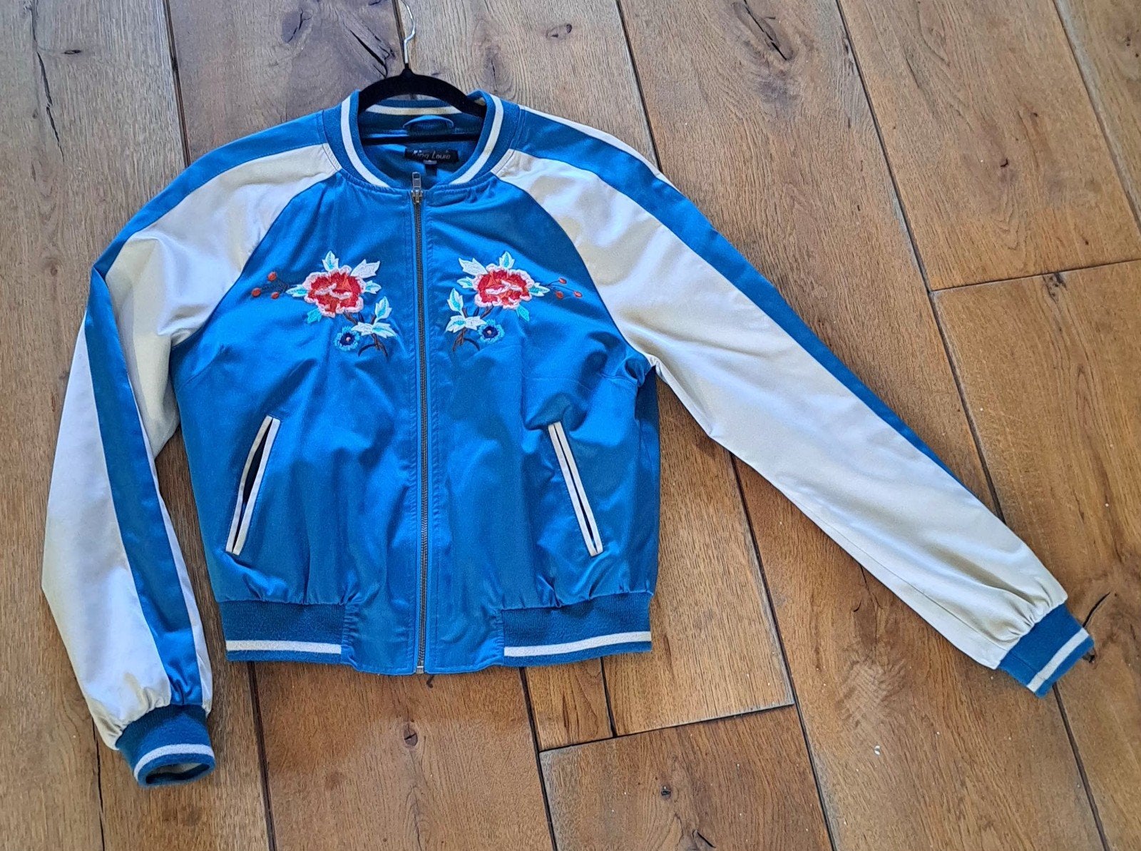 King Louie Bomberjack met borduursels - Maat S, Kleding | Dames, Blauw, Ophalen of Verzenden, Zo goed als nieuw, King Louie