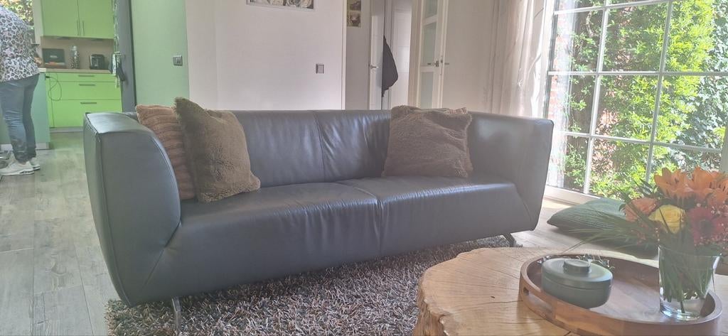 Comfortabele leren 3-zitsbank van Montel., Huis en Inrichting, Ophalen, 150 tot 200 cm, Driepersoons, Zo goed als nieuw