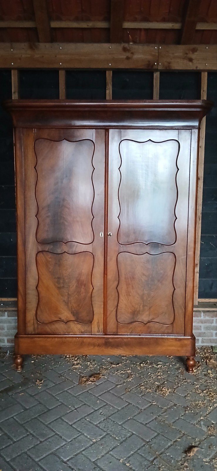 Antieke kledingkast/linnenkast, ca. 150 jaar oud, Antiek en Kunst, Antiek | Meubels | Kasten, Ophalen of Verzenden
