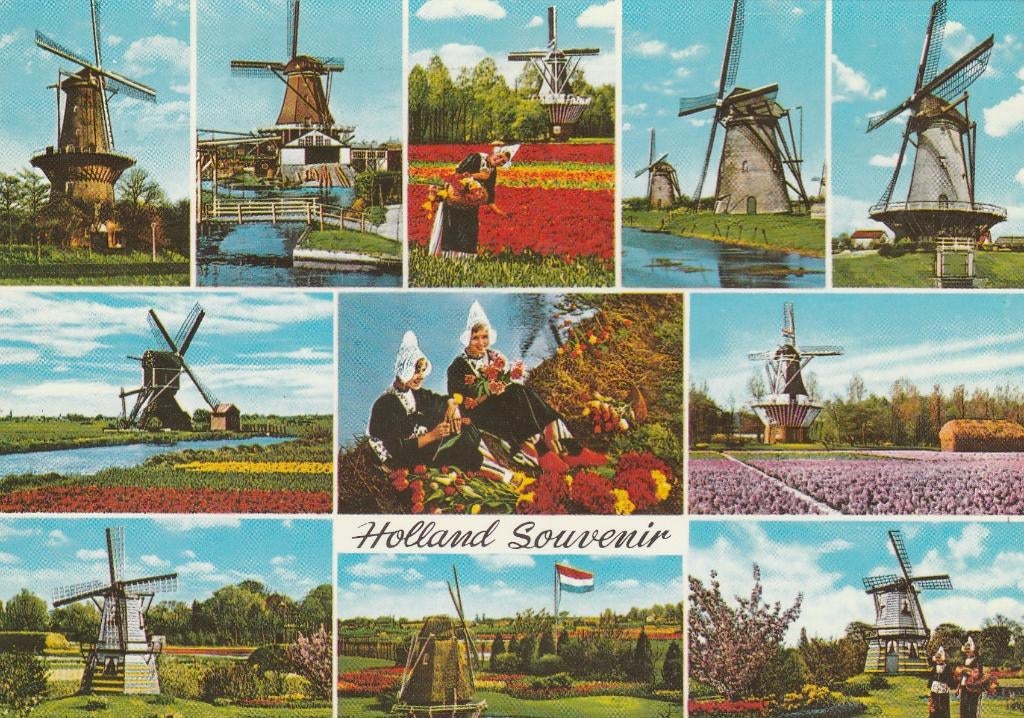 HOLLAND Molens Bloemen Klederdracht Groeten, Verzenden, 1980 tot heden, Gelopen, Zuid-Holland